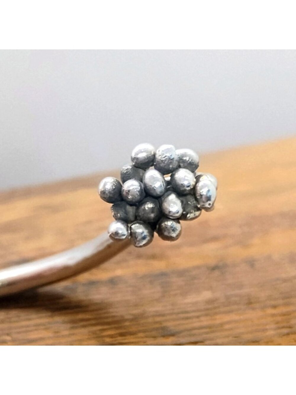 Modernist Brutalist Sterling Silver Cuff Bracelet - Picture 6 of 9